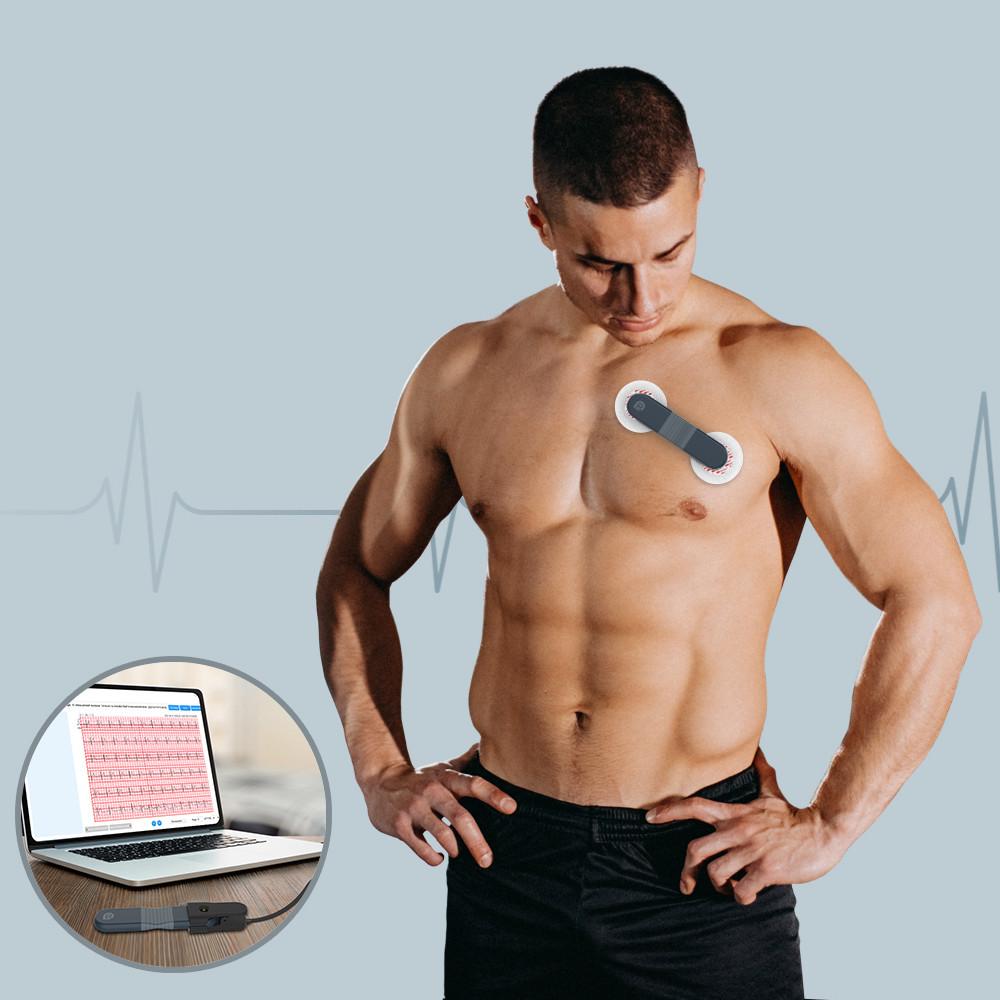 Wearable Ecgekg Monitor With Ai Analysis 24 Hour Ecgekg Holter Monitoring At Home Wellue