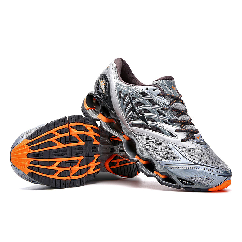 mizuno prophecy 8 cinza e laranja