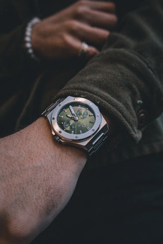 Green Chrono watch for men