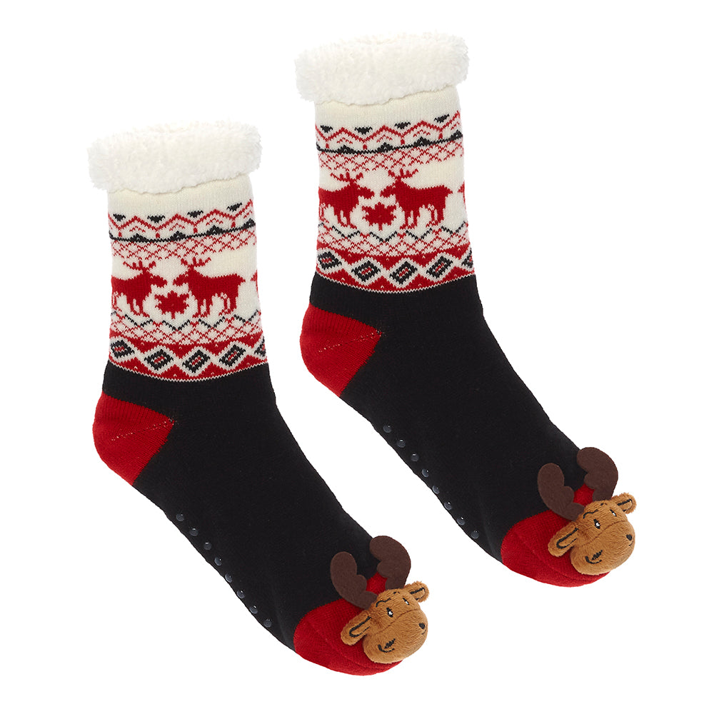 Messy Moose Polar Fleece Socks Reindeer/Moose | Embroider Buddy ...