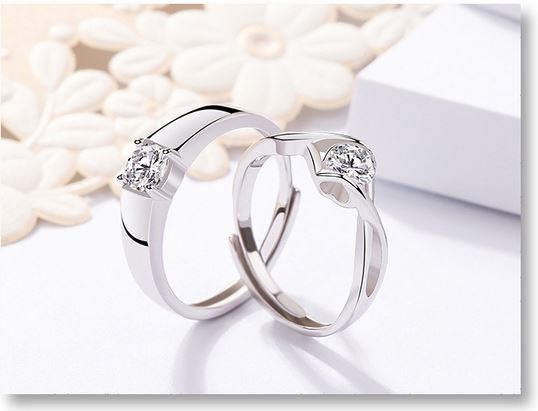 couple ring design silver