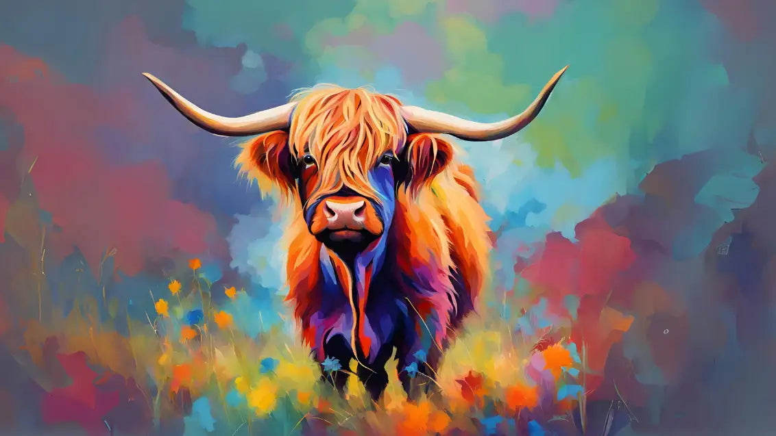 Abstract cow painting