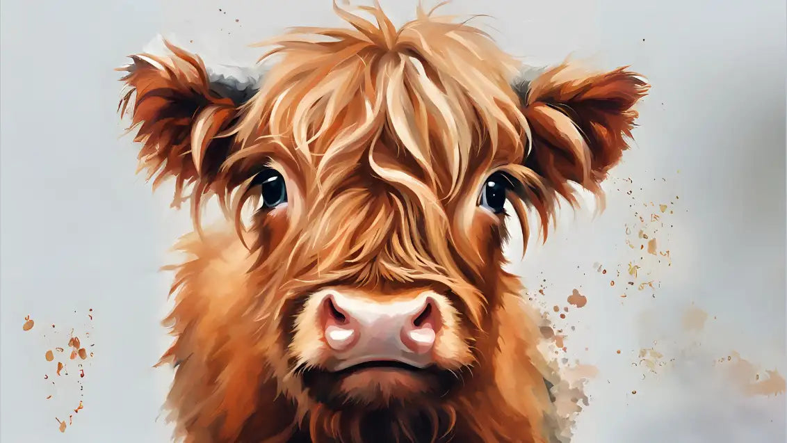 Baby highland cow painting