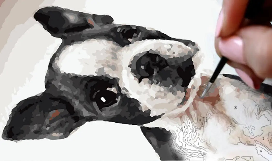 Color blending in pet portrait painting