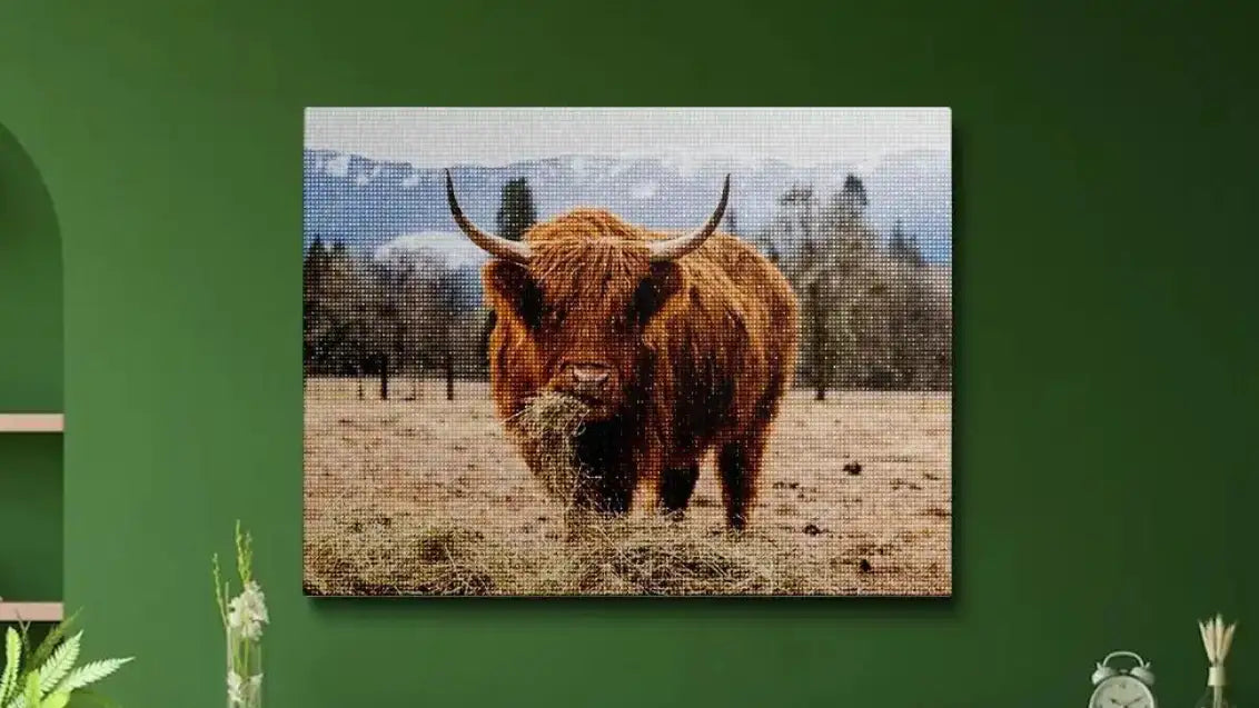 Highland cow diamond painting