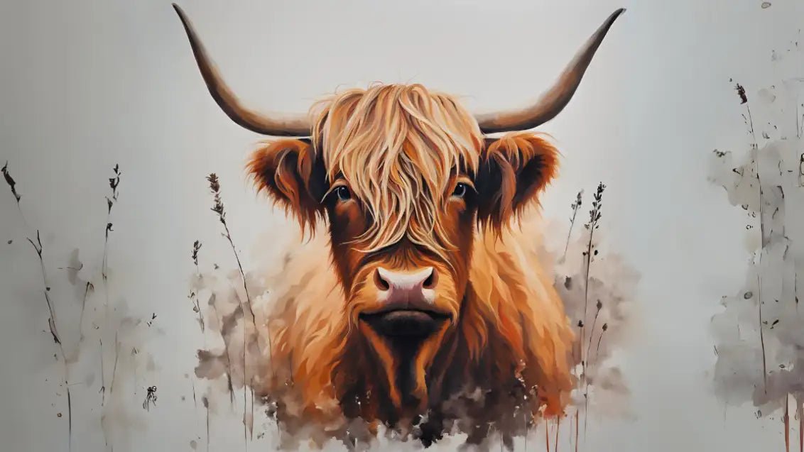 Highland cow painting easy