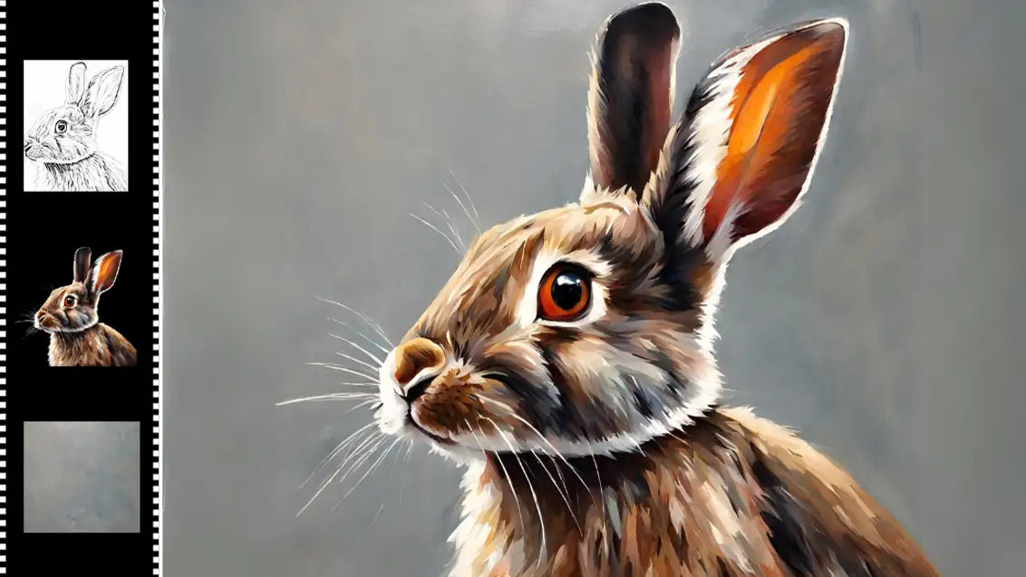 rabbit oil painting