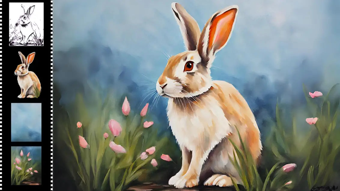 easy rabbit painting