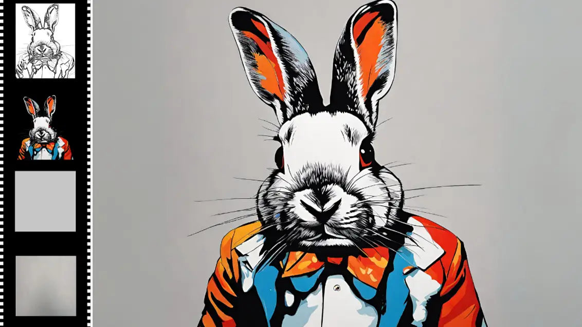 rabbit pop art portrait