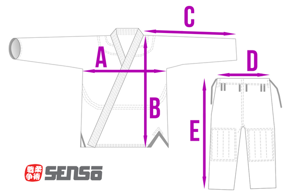 Senso Jiu Jitsu gi size chart