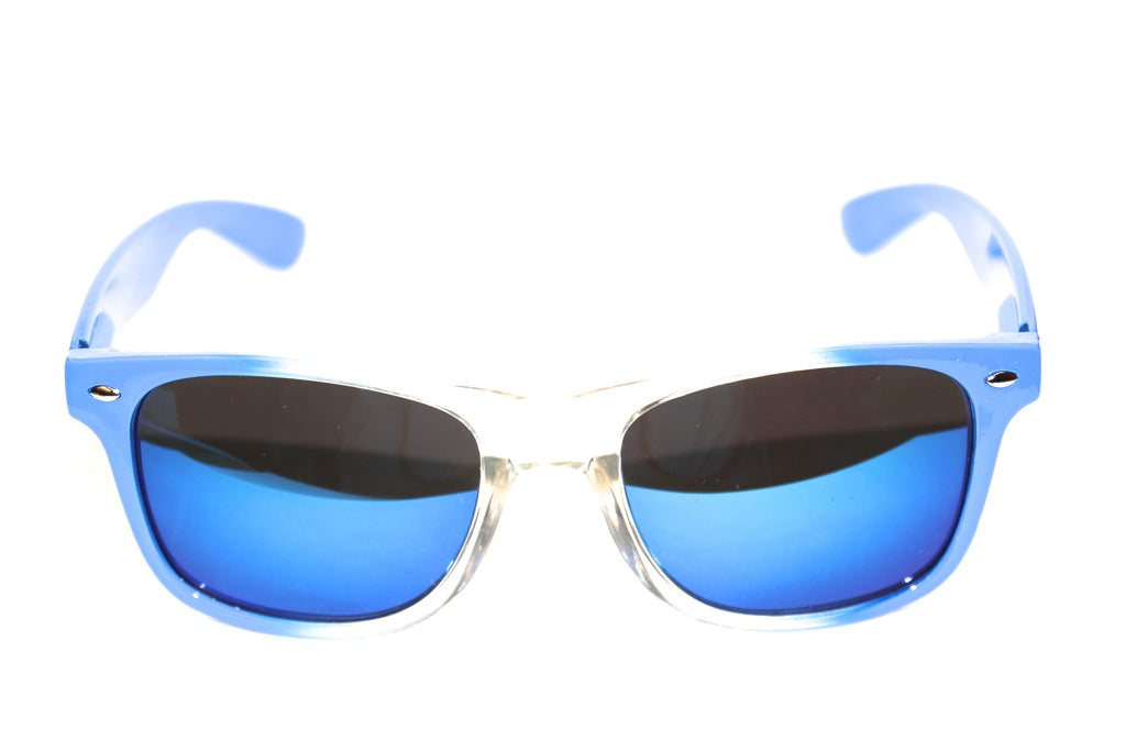 Wayfarer Style Sunglasses Blueclear With Mirror Coated Lenses 54mm 