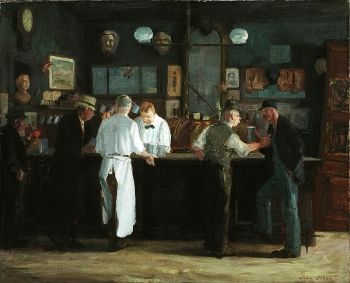 John Sloan élève les travailleurs et les habitués du McSorley's Bar (1912) en les décrivant avec simplicité et générosité.