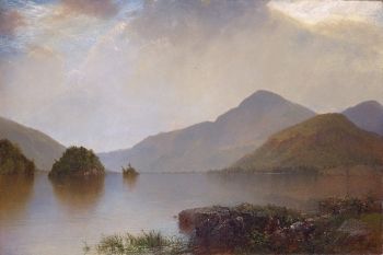 Lake George (1869) est l'une des nombreuses scènes du lac du nord de l'État de New York que John Frederick Kensett affectionnait.