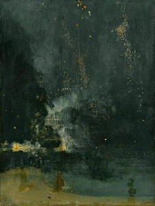 Le Nocturne en noir et or de James McNeill Whistler : The Falling Rocket, radicale par son abstraction, a suscité une vive controverse lors de son exposition à Londres.