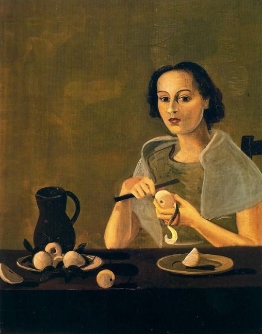 La fille qui coupe la pomme. 1938
