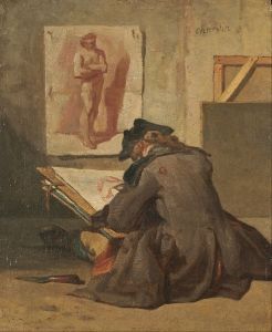 Chardin, Jeune élève dessinant (vers 1738). Chardin représente ici un jeune artiste qui apprend à dessiner en copiant le travail des maîtres anciens.