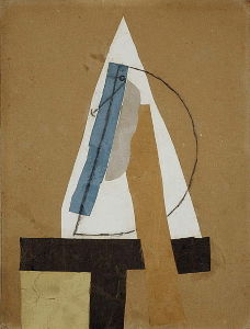 La Tête (1913-14) de Pablo Picasso illustre son approche du papier collé.