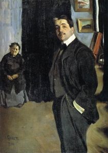 Portrait de Sergueï Diaghilev et de sa nourrice (1906). Léon Bakst. Huile sur toile