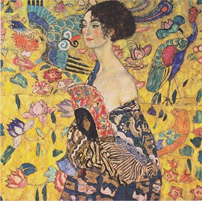 Gustav Klimt : Dame à l'éventail (1917-18)