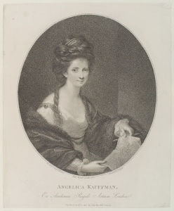 Gravure de Kauffman reproduite en multiple par Francesco Bartolozzi d'après une gravure originale de Sir Joshua Reynolds, (c. 1780)