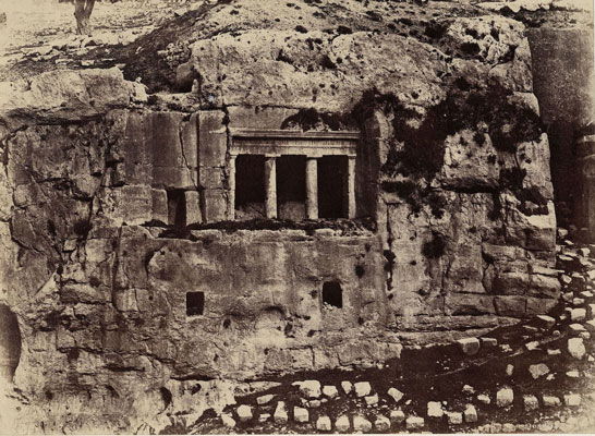 Auguste Salzmann : Jérusalem, vallée de Josaphat, tombeau de saint Jacques (1854)