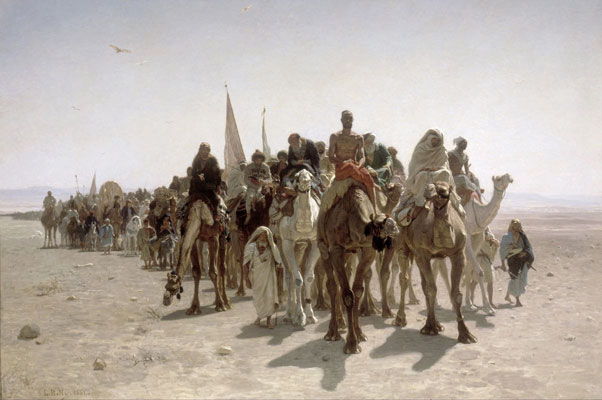 Léon-Auguste-Adolphe Belly: Pilgrims going to Mecca (1861)