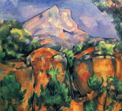 La série Montagne Sainte-Victoire de Cézanne décompose la structure d'un tableau en formes géométriques.