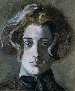 Autoportrait aux cheveux longs d'Egon Schiele (1907)