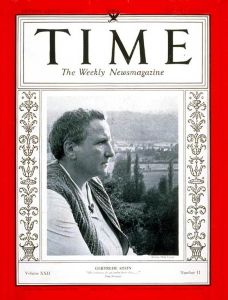 Gertrude Stein a fait la couverture du magazine TIME le 11 septembre 1933.