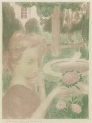 Maurice Denis : Le bouquet du matin, Larmes, planche 3 de Amour (1898, publié en 1899)