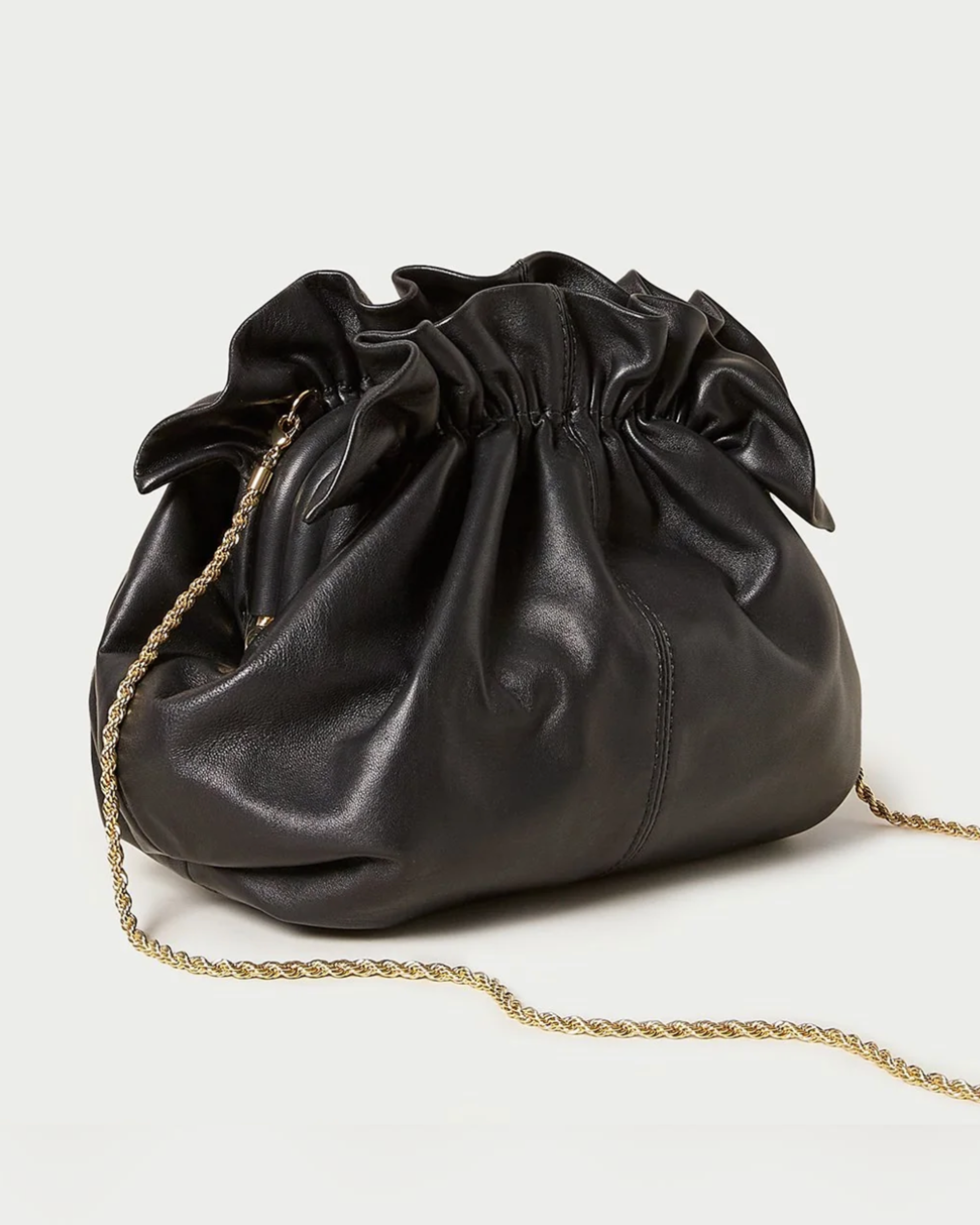 Loeffler Randall Delphine Leather Clutch in Black – AZURE
