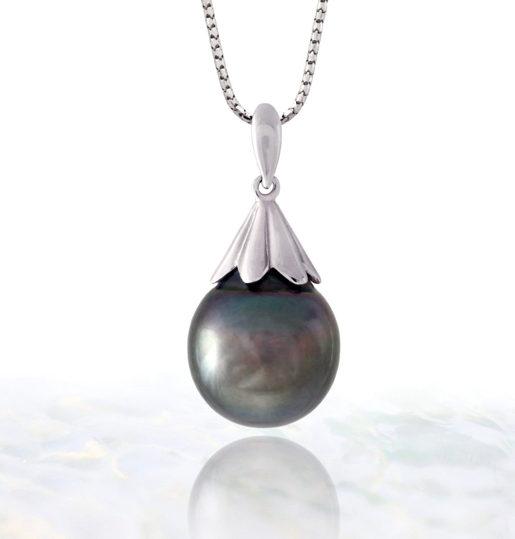 Tahitian pearl pendant - Sterling silver - PESVPE01746 | Tahiti Pearl ...