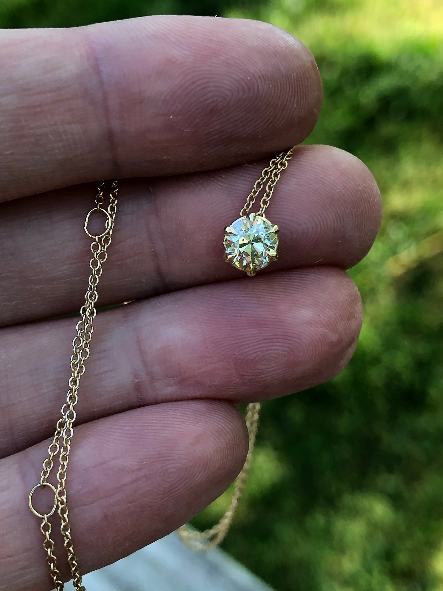 old european cut diamond pendant