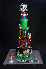4 tier mario retro gaming cake