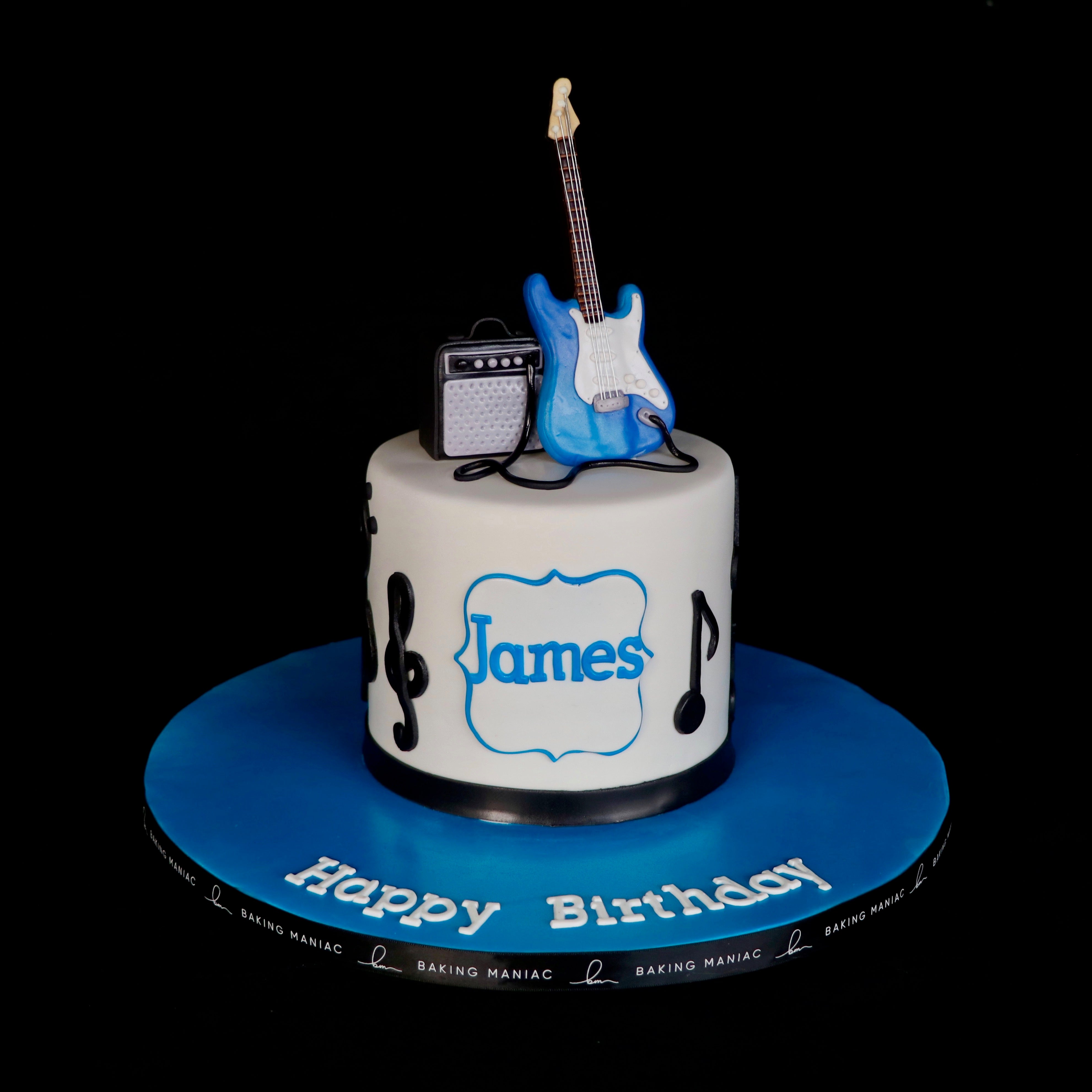 Blue guitar Cake | Music cakes, Guitar cake, Guitar birthday cakes