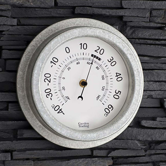 Outdoor thermometer rust resistant zinc Fahrenheit and Celsius