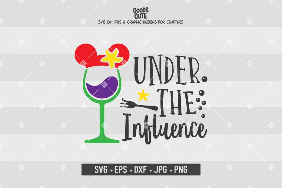 Download Under The Influence The Little Mermaid Disney Wine Glass Cut File In Svg Eps Dxf Jpg