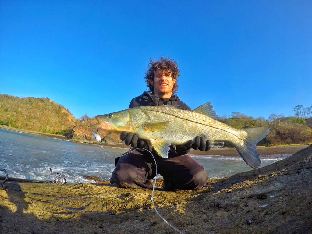 Grant Woodgate with a snook caught on a Samson Enticer Sub Surface Tweak Bait