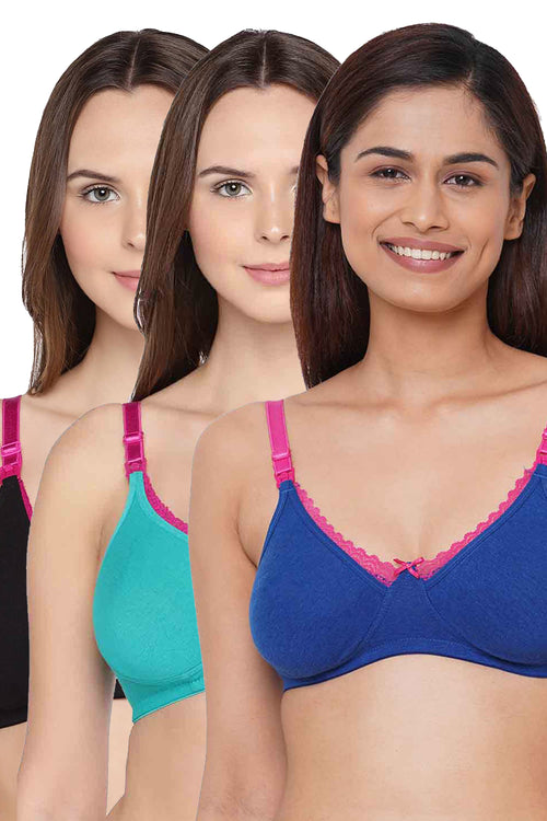 Inner Sense Multicolor Full Coverage Maternity Bra - Pack of 3