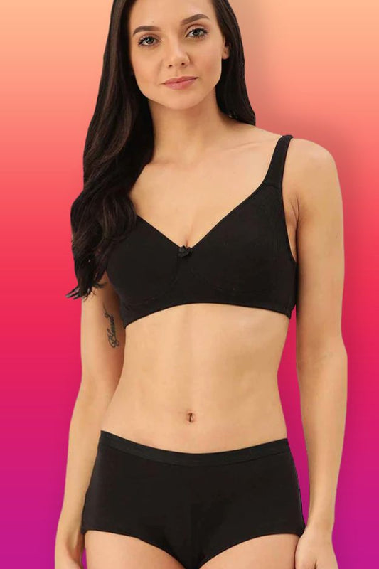 ISBP057-Bikini-Black-Buy Online Inner Sense Organic Cotton Seamless Side  Support Bra & Panty Set