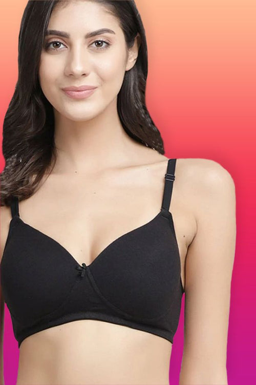 Buy InnerSense Bamboo Cotton Padded Non-Wired Full Coverage T-Shirt Bra -  Baby Pink at Rs.776 online