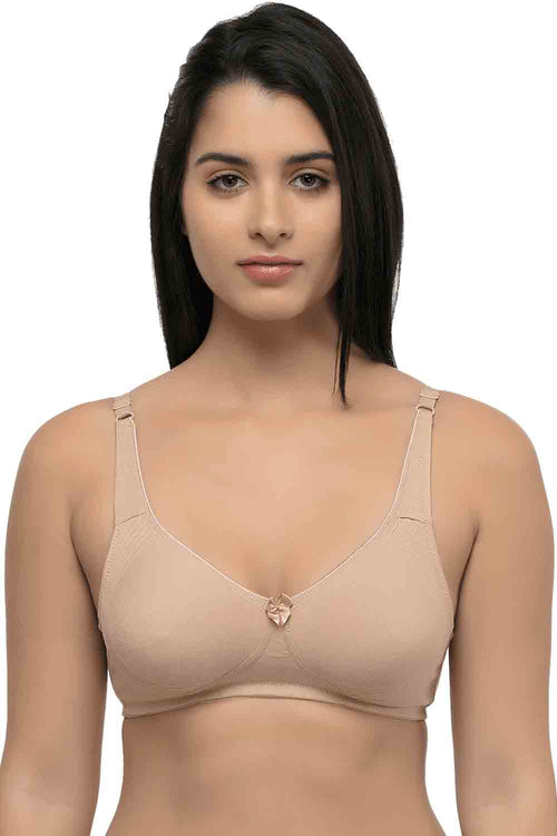 ISB057-Pink Lace Print_Skin-Buy Online Inner Sense Organic Cotton Seamless  Side Support Bra (Pack of 2)