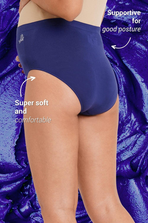 Buy Inner Sense Super Soft Bamboo Fibre Antimicrobial Seamless Over The  Bump Panty - Purple online