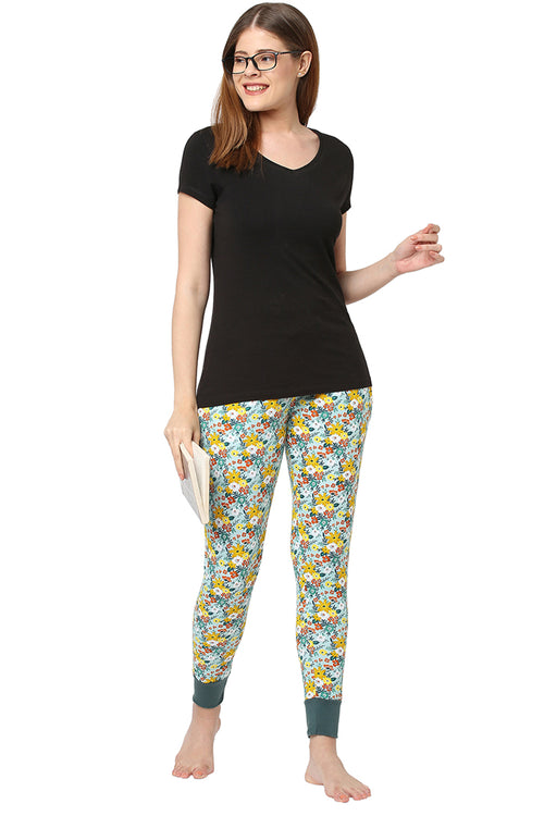 Organic Cotton Full-length Pajama-ISL009-Blue Daisy