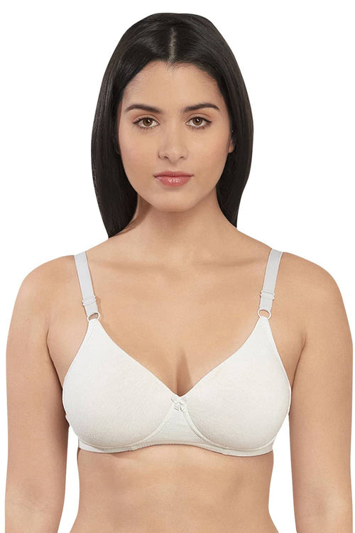 Organic Cotton Antimicrobial Wire-Free Padded Bra-ISB068-Milky White-