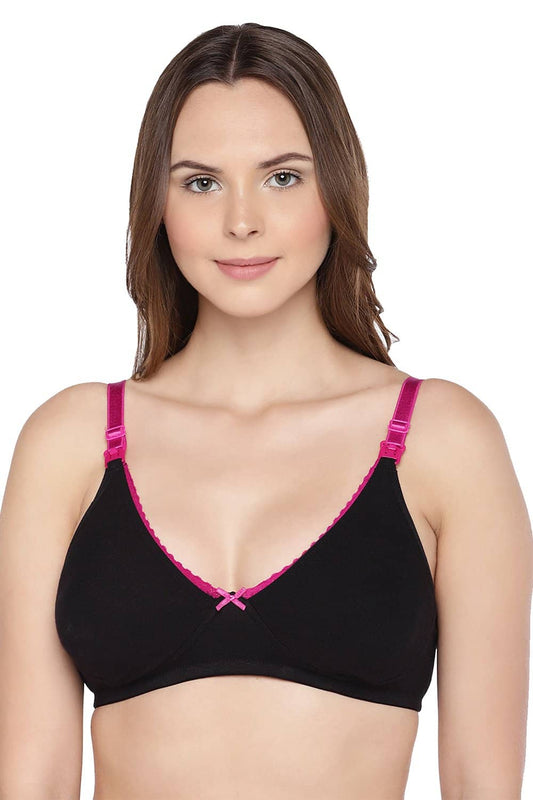 Organic Cotton Antimicrobial Laced Soft Nursing Bra (Pack of  2)-IMB003B_IMB003D