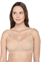 Organic Cotton Antimicrobial Seamless Triangular Bra with Supportive Stitch  (Pack of 2)-ISB099-Fuschia_M.White