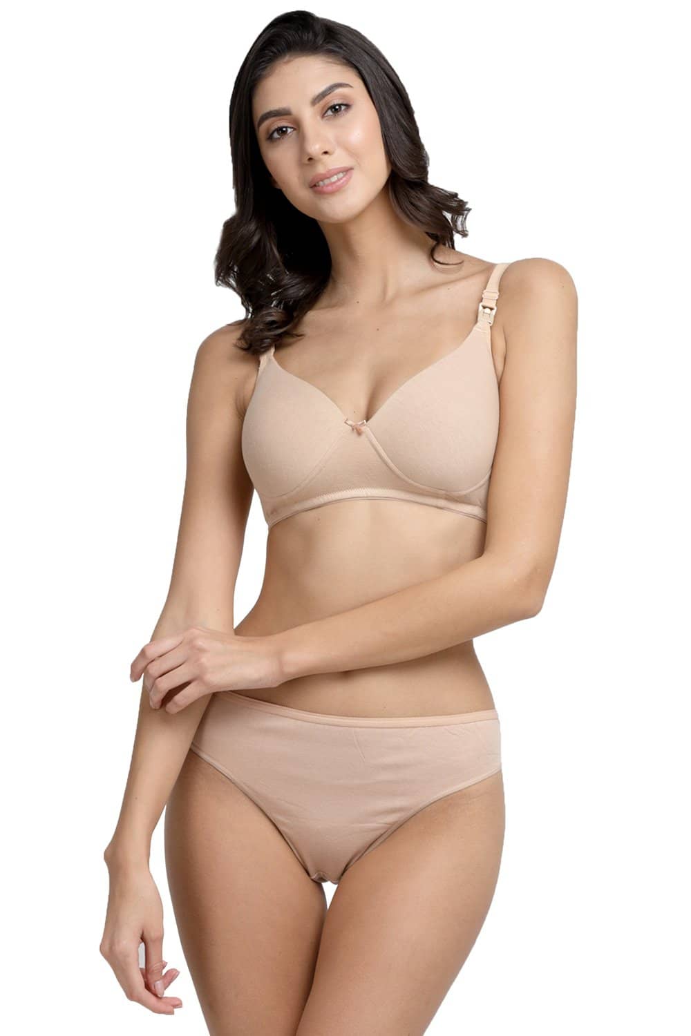 ISB111-Baby Pink-Buy Online Inner Sense Organic Cotton Low Impact Lounge bra  with removable pads
