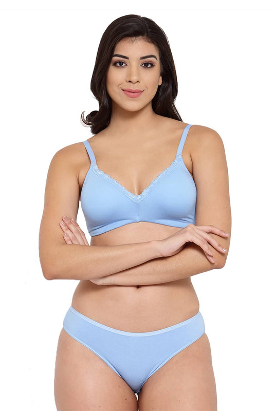 Online Set Of Bra And Panty: Sexy Cotton Underwired Bra and Panty In Black  Prices - Shopclues India