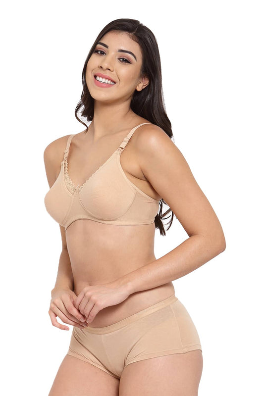 IMBP003D_IMP102-Skin-Buy Online Inner Sense Organic Cotton Soft Nursing Bra  & Panty